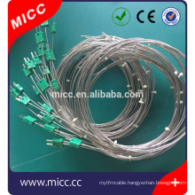 type K thermocouple NICROBELL material with green miniature flat pin plug